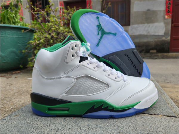 Men's Running Weapon Air Jordan 5 White/Green Shoes 072 Men's Running Weapon Air Jordan 5 White/Green Shoes 072